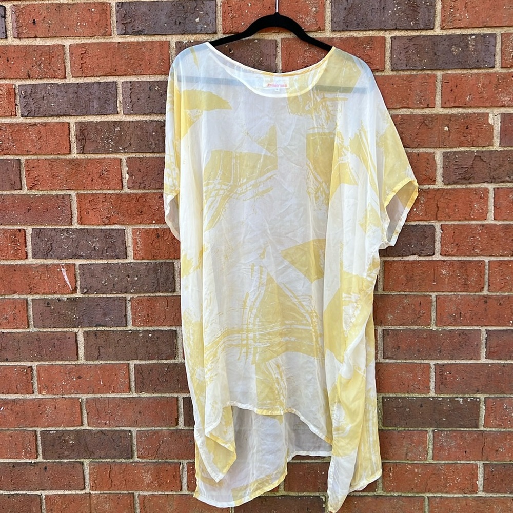 Johnny Was silk sheer printed tunic dress